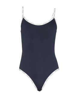 Moncler Logo One-Piece Swimsuit with Keyhole | Neiman Marcus