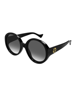 Gucci Raised Interlocking GG Acetate Butterfly Sunglasses | Neiman Marcus