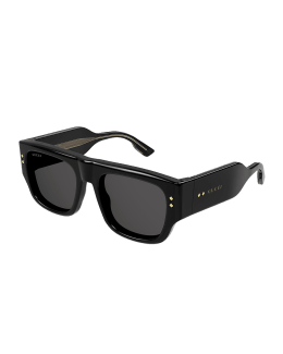 Men's Celine 53mm Polarized Rectangle Sunglasses - Shiny Black