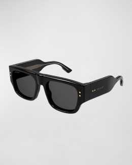 オッシー様　2-17,4-37,7-98 Gucci Square Acetate Sunglasses, Black | Neiman Marcus