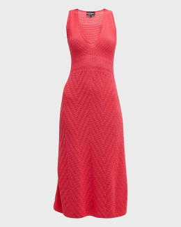 Emporio Armani Ribbed Short-Sleeve T-Shirt Dress | Neiman Marcus