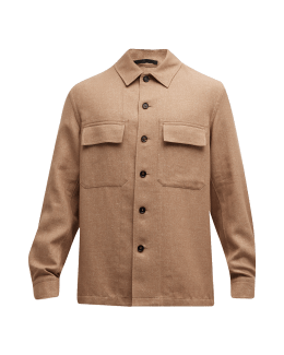 ZEGNA Men's Cashmere Overshirt | Neiman Marcus