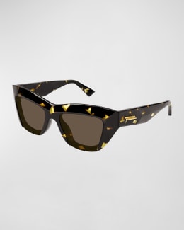 bottegaveneta サングラス Bottega Veneta Engraved Logo Acetate Rectangle Sunglasses | Neiman