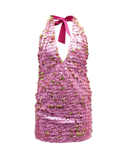SHO Sleeveless Sequin Halter Mini Dress | Neiman Marcus