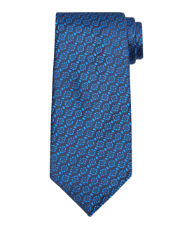 Louis Vuitton Teal Blue Monogram and Check Jacquard Silk Tie Louis Vuitton
