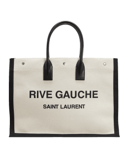 Saint Laurent Noe Rive Gauche Logo Canvas Tote - Fablle