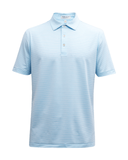 Peter Millar Jubilee Stripe Performance Polo - Radiant Blue