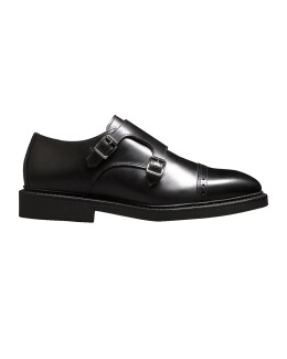 Versace spazzolato leather monk strap loafer 2025