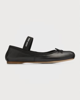 フラットシューズ Miu Miu Black Satin Ballerina 19651354_43884044_600.jpg