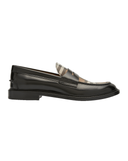 Prada Calfskin Logo Flat Loafers | Neiman Marcus