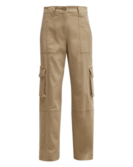 des Phemmes Tie-Dye Denim Cargo Trousers, WhiteBlue, Women's, 10, Pants & Shorts Trousers & Pleated Pants