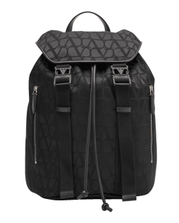Burberry Men s Check and Mesh Backpack Neiman Marcus