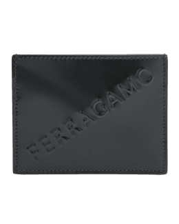 Ferrari Wrinkle-effect leather wallet with metal money clip Unisex