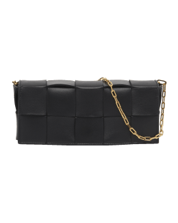 Neiman Marcus Intrecciato Weave Leather Wallet - Black Wallets, Accessories  - NEMRC45313