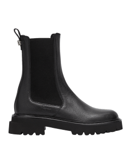 Fendi Leather Combat Boot with FF Cuff Neiman Marcus