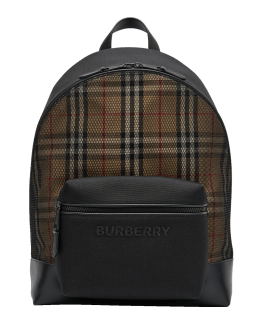 BURBERRY: pouch in check print nylon - Brown