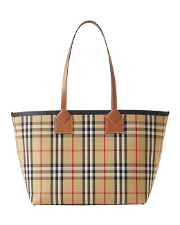 BURBERRY TB Canvas Tote Shoulder Bag Brown