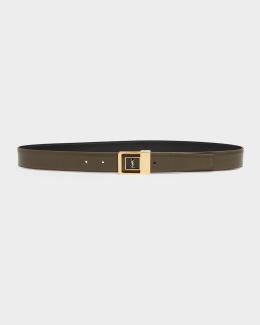 YSL Buckle Leather Belt | Neiman Marcus display picture 3