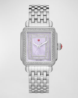 Michele watch pink face top