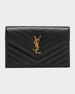 新品★ Saint Laurent Small Wallet Saint Laurent YSL Monogram Flap Small Wallet in Quilted