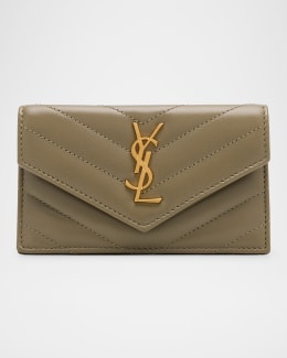 Saint Laurent正規品/送料関税込み Monogram flap card wallet Saint Laurent YSL Monogram Ziptop Flap Card Case in Grained