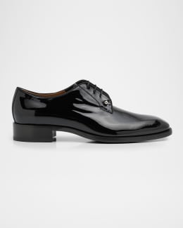 Giorgio Armani - Patent-leather Derby Shoes, Man, Black, Size: 8M