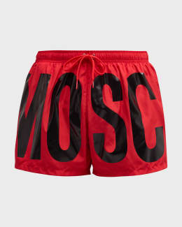 Moschino Men's Fantasy Wave-Print Swim Shorts | Neiman Marcus