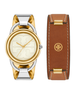 Tory Burch 27mm Reva Bangle Watch Gift Set w/ Top Rings, Gold | Neiman  Marcus