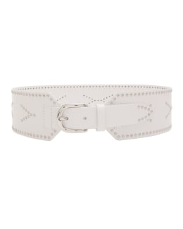 Isabel Marant Rica Leather Studded Belt | Neiman Marcus