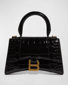 Balenciaga Hourglass Small Croc Embossed Bag Neiman Marcus