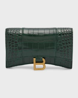 【BALENCIAGA】Hourglass ラインストーン Wallet★関税送料込み Women's Hourglass Wallet On Chain in Silver | Balenciaga US