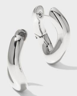 Balenciaga Loop Trio Earrings, Silver | Neiman Marcus