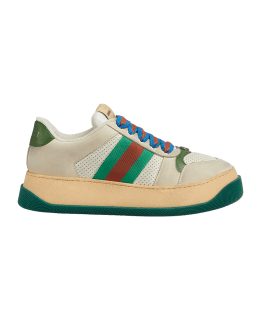 Gucci Men's New Ace Leather Low-Top Sneakers | Neiman Marcus