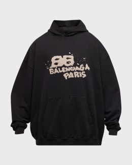 Balenciaga Men's Metal Outline Logo Hoodie | Neiman Marcus