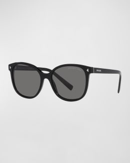 Prada PR 26ZS Beveled Acetate & Plastic Oval Sunglasses Prada PR 26ZS Beveled Acetate & Plastic Oval Sunglasses