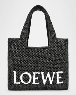 トートバッグ LOEWE LOEWE Font medium tote bag in raffia Medium LOEWE Font tote in raffia Beige - LOEWE