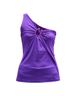 Triacetate Satin One-Shoulder Top