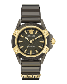 Versace Men's Dominus IP Yellow Gold Silicone Strap Watch, 42mm Pnul