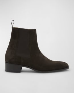 Saint Laurent Men s Wyatt 40 Leather Chelsea Boots Neiman Marcus