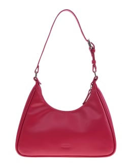 Calvin Klein Prism Top Zip Convertible Hobo Shoulder Bag in Red