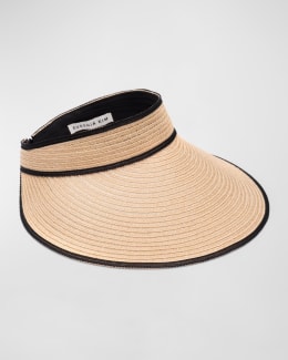 Helen Kaminski Bianca Classic Slide On Raffia Visor Neiman Marcus