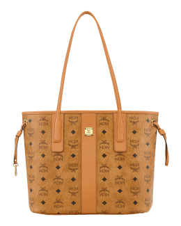 MCM Blue Monogram Visetos Liz Tote Bag 4MCM0