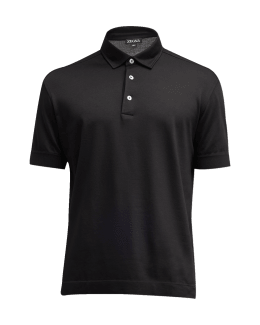 Brioni Men's Two-Tone Polo Shirt | Neiman Marcus