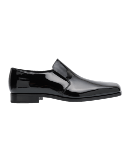 PRADA - Patent Leather Spazzolato Loafer With Logo Bit Front - 9 – Luxe  Hanger