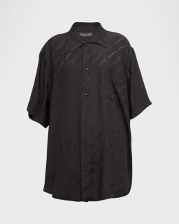【BALENCIAGA】OUTERWEAR SHIRT LARGE FIT アウターウェアシャツ Balenciaga Outerwear Shirt Large Fit | Neiman Marcus
