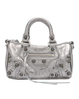 Balenciaga Shiny Croc Embossed Calfskin Hourglass Chain Bag (SHF