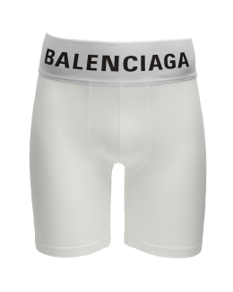 Balenciaga Men's Cotton-Stretch Logo Boxer Briefs