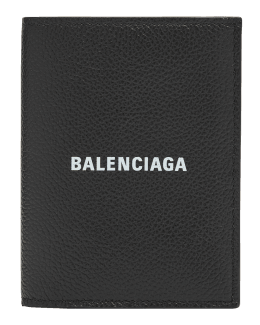 Balenciaga Classic Leather Bifold Business Card Holder Red Free Shipping