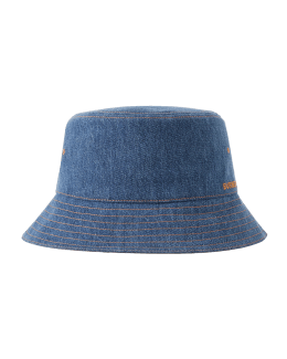 Etro Denim Jacquard Bucket Hat in Navy Blue