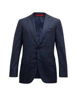 Isaia Men's Silk-Cashmere Windowpane Sport Coat | Neiman Marcus